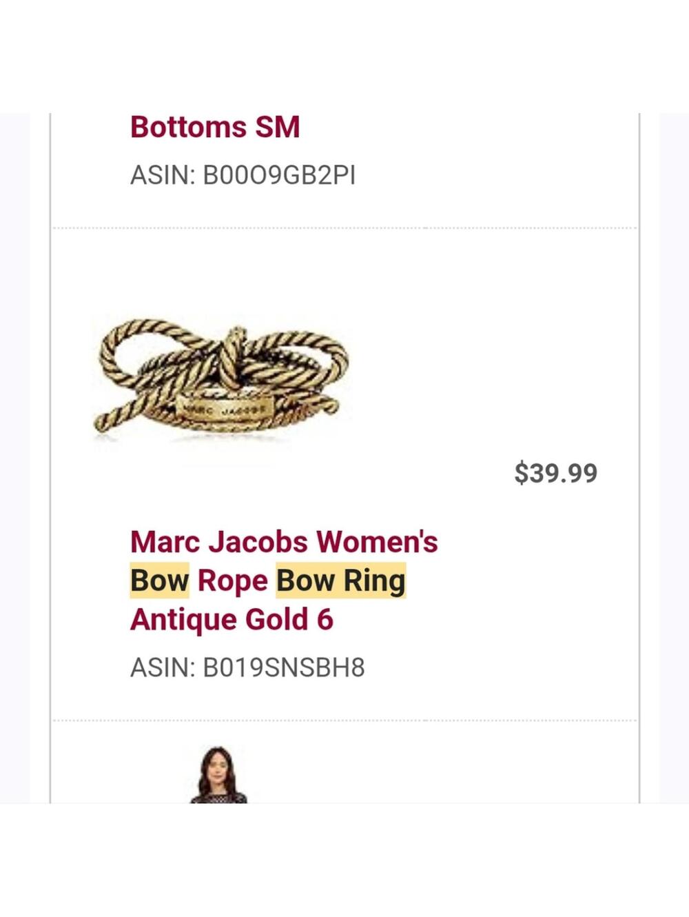 Marc Jacobs Bow Ring Size 6